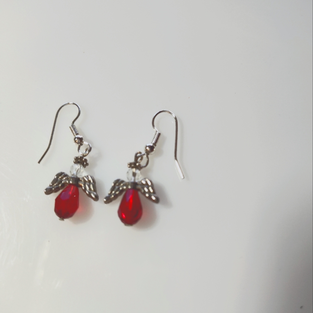 Handmade Crystal Angel Earrings